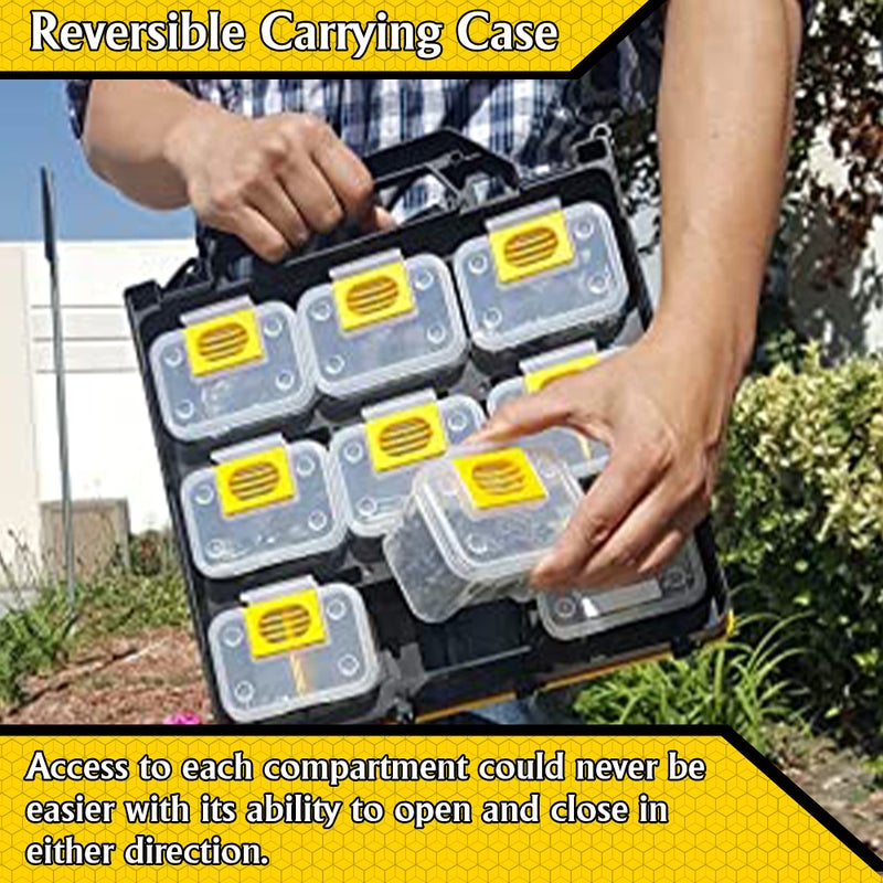 EnnovaTools Hardware Tackle Box storage with Patented Removable Compartment Organizer and Reversible Carrying Case for Screws, Nuts and Bolts, WVE9420 - Image 3